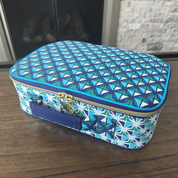 Tory Burch For Target Geometric Pattern Blue Insulated Lunch Bag - Picture 7 of 8